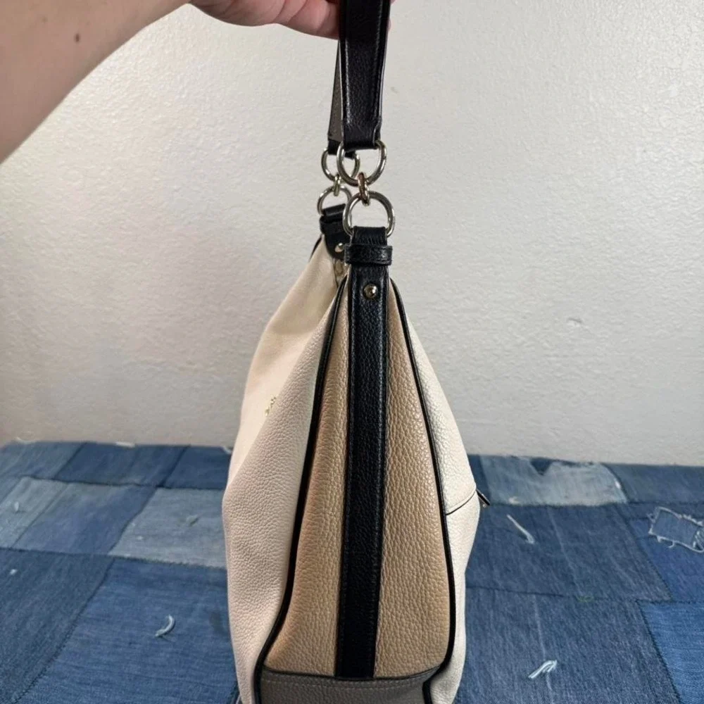 Coach white leather hobo‎ bag
